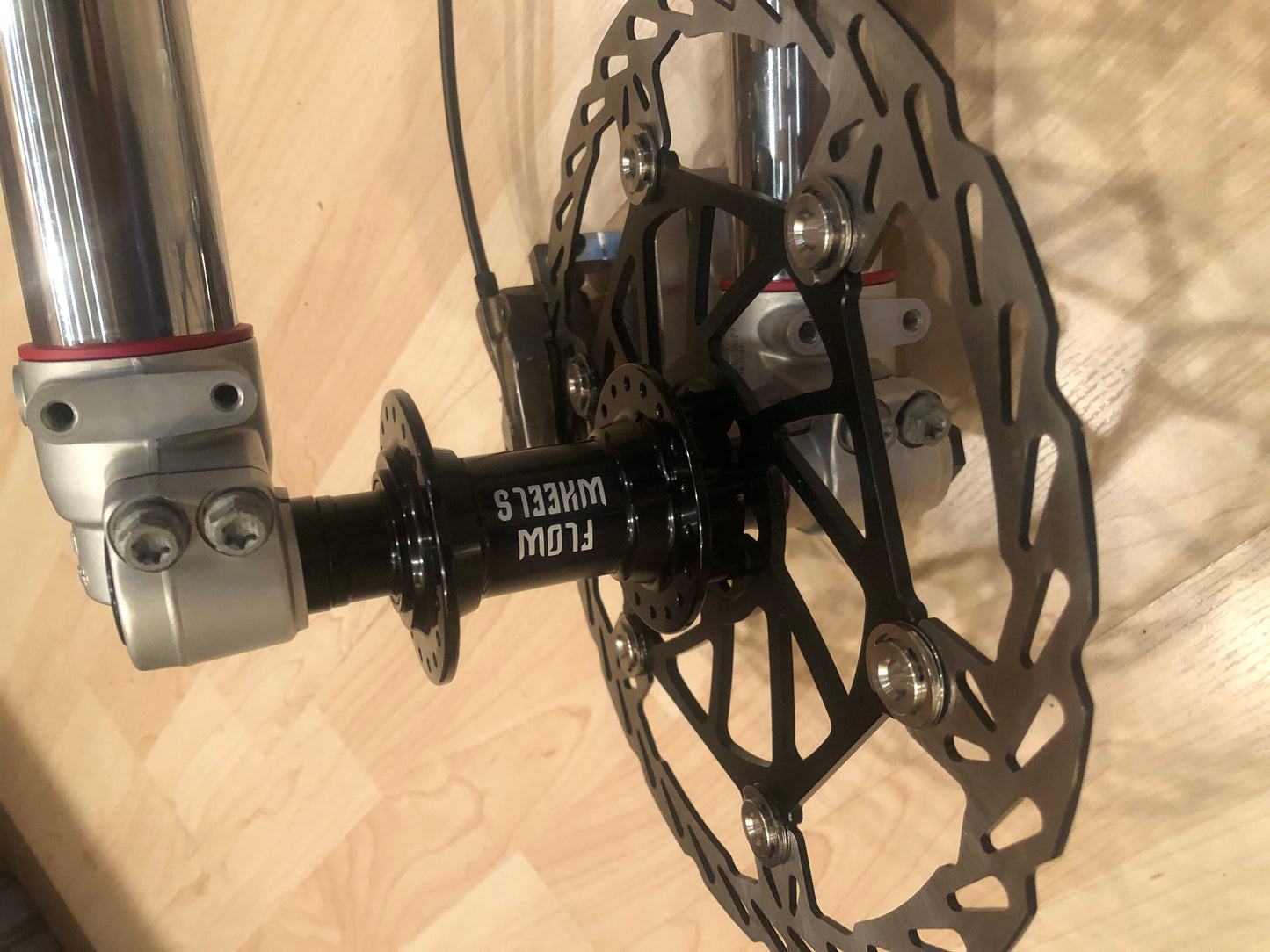 KTM 85 fork brake/wheel adapter kit for stock wheels and brakes